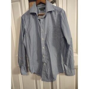 Lauren Ralph Lauren Mens Button Down Dress Shirt Size 15.5  34/35 Blue